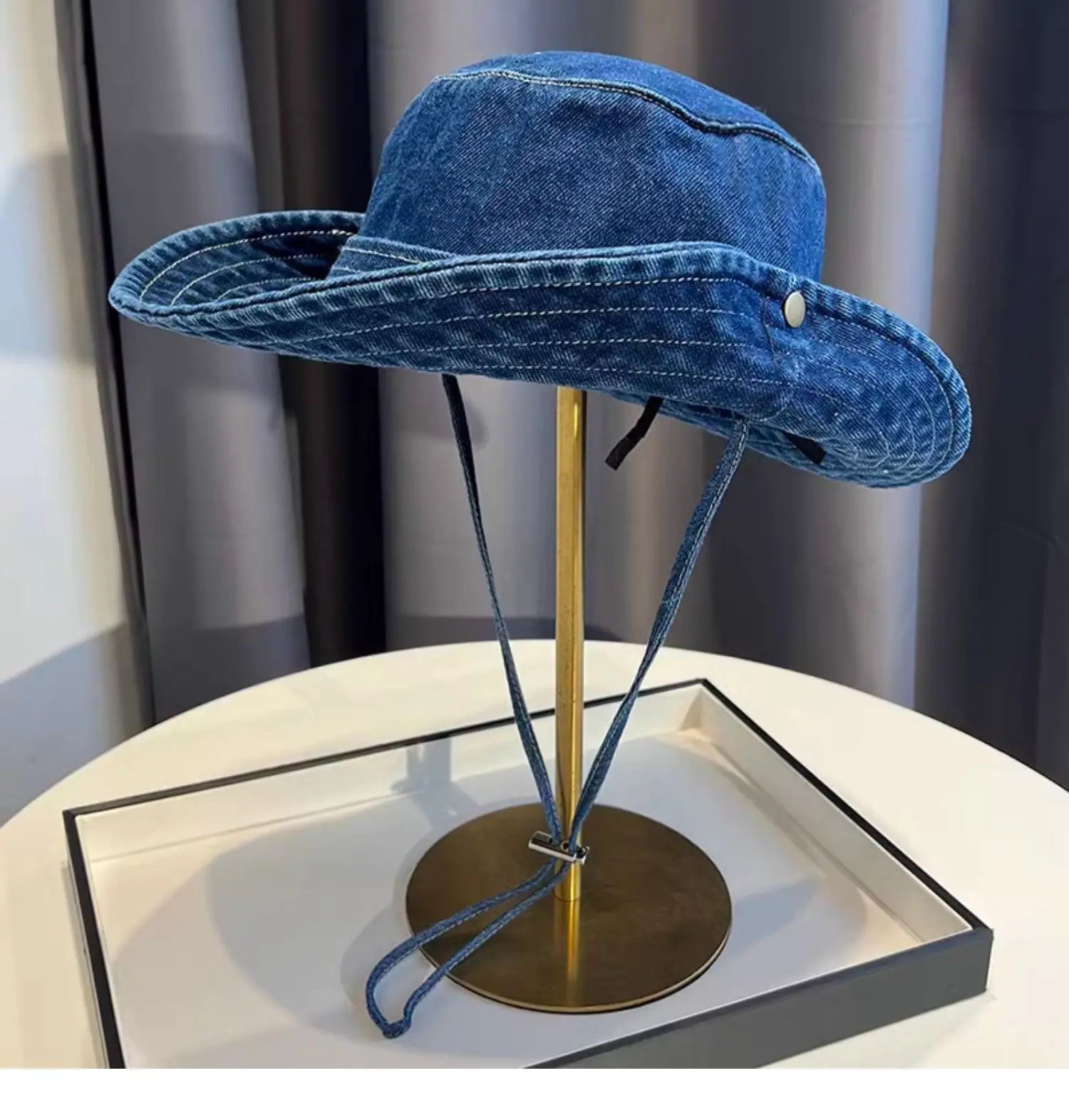 Ulvly Vintage Washed Denim Bucket Hat