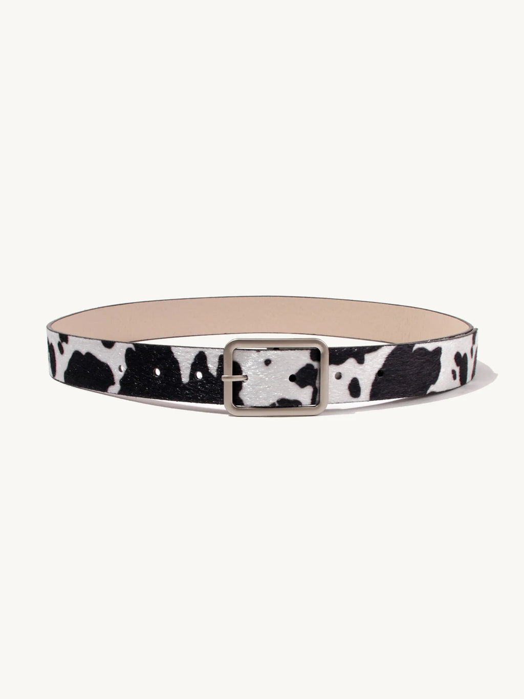 Ulvly Cow Print Faux Fur Belt