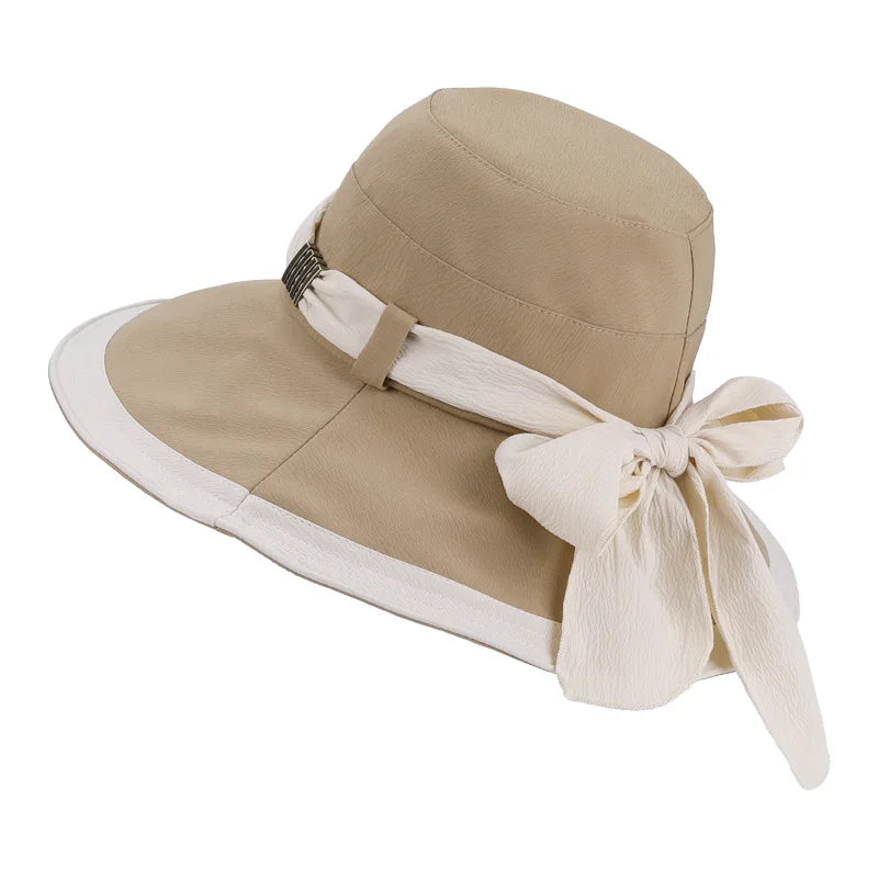 Ulvly Strap Bow Wide-Brim Bucket Hat