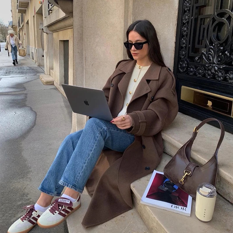 Ulvly Double-Breasted Wool-Blend Coat