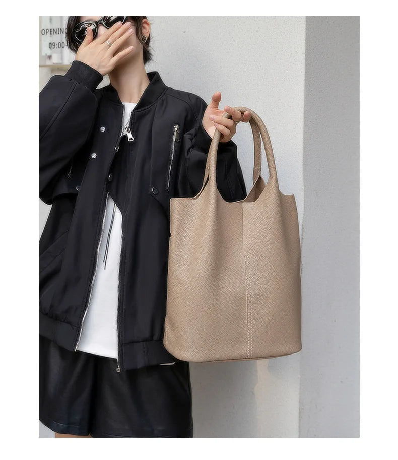 Ulvly Genuine Cowhide Commuter Tote