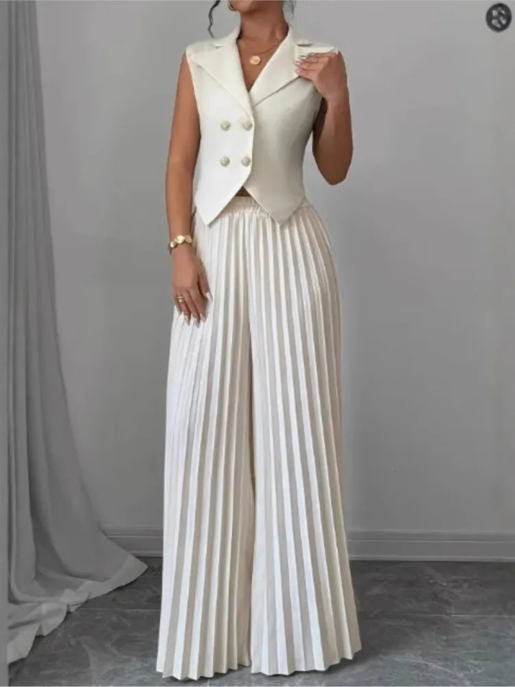Ulvly Vest &amp; Wide-Leg Trousers Set