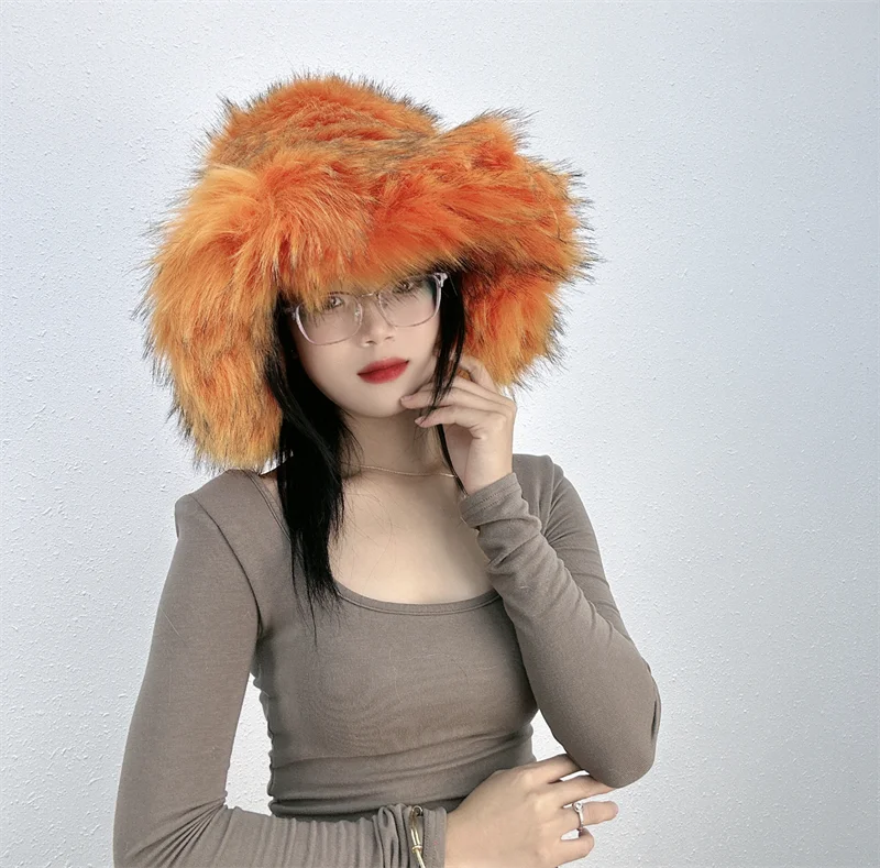 Ulvly Winter Plush Bucket Hat with Earflaps