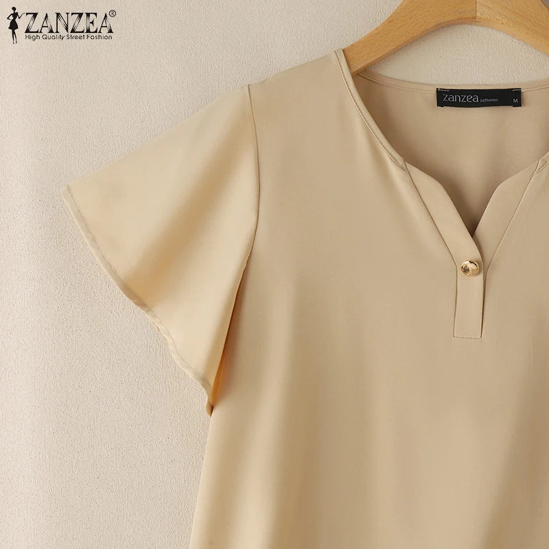 Ulvly V Neck Summer Blouse