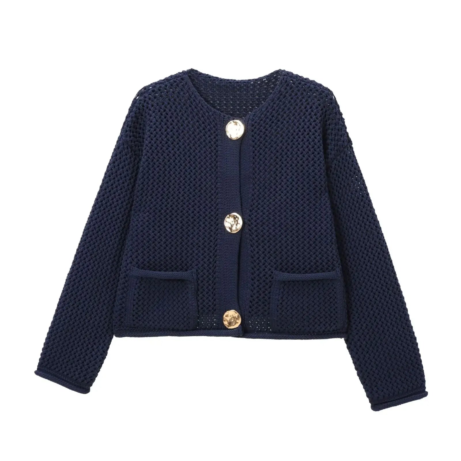 Ulvly Metal-Button Knit Cardigan