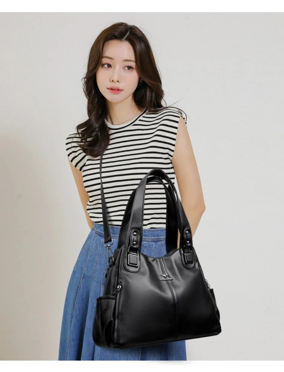 Ulvly Soft Leather Casual Tote