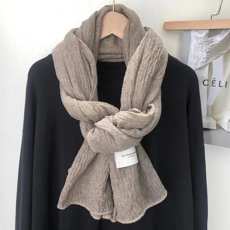 Ulvly Retro Cotton-Linen Touch Scarf