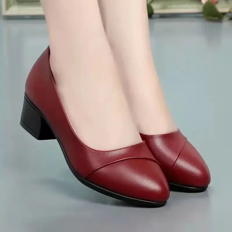 Ulvly Women's PU Leather Work Loafers