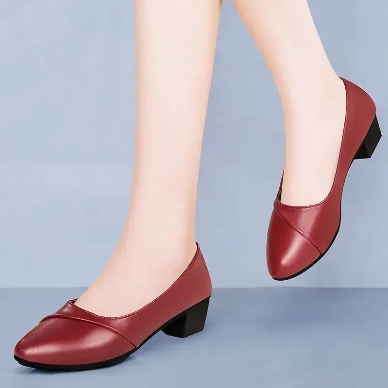 Ulvly Women's PU Leather Work Loafers