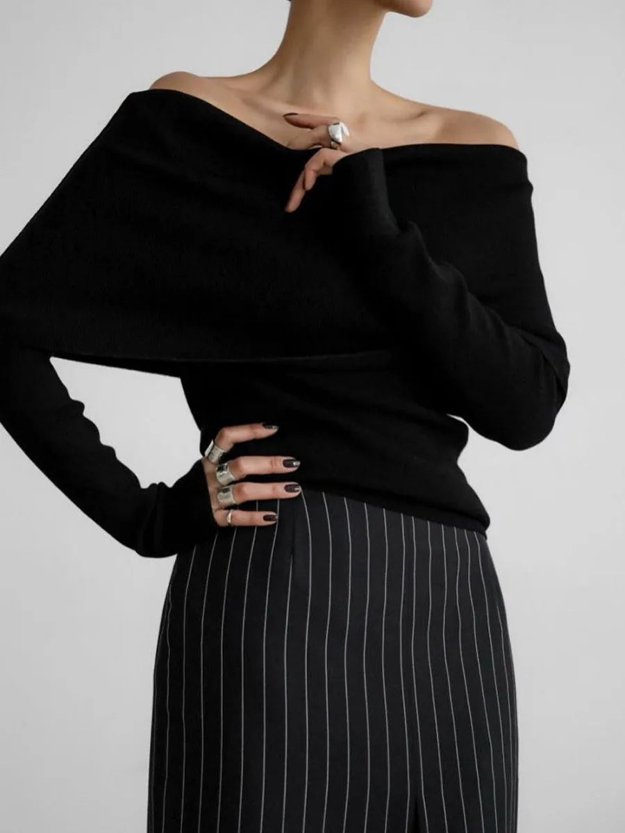 Ulvly One-Shoulder Knit Pullover