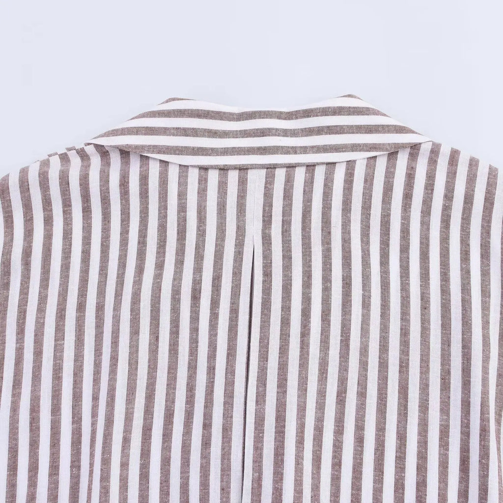 Ulvly Linen-Blend Striped Shirt