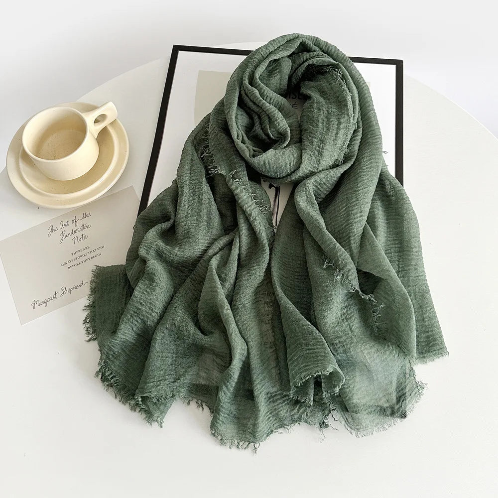 Ulvly Cotton-Linen Head Scarf