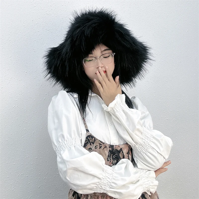 Ulvly Winter Plush Bucket Hat with Earflaps
