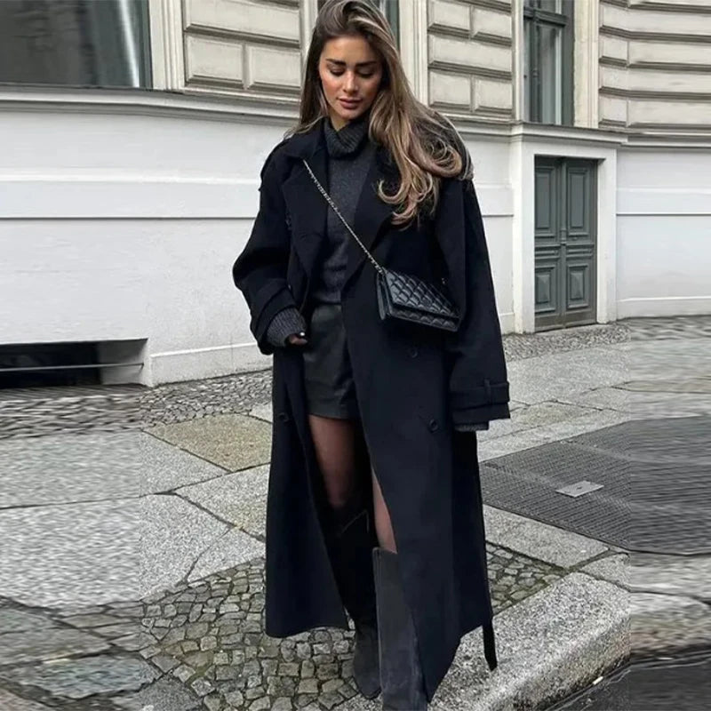 Ulvly Double-Breasted Wool-Blend Coat