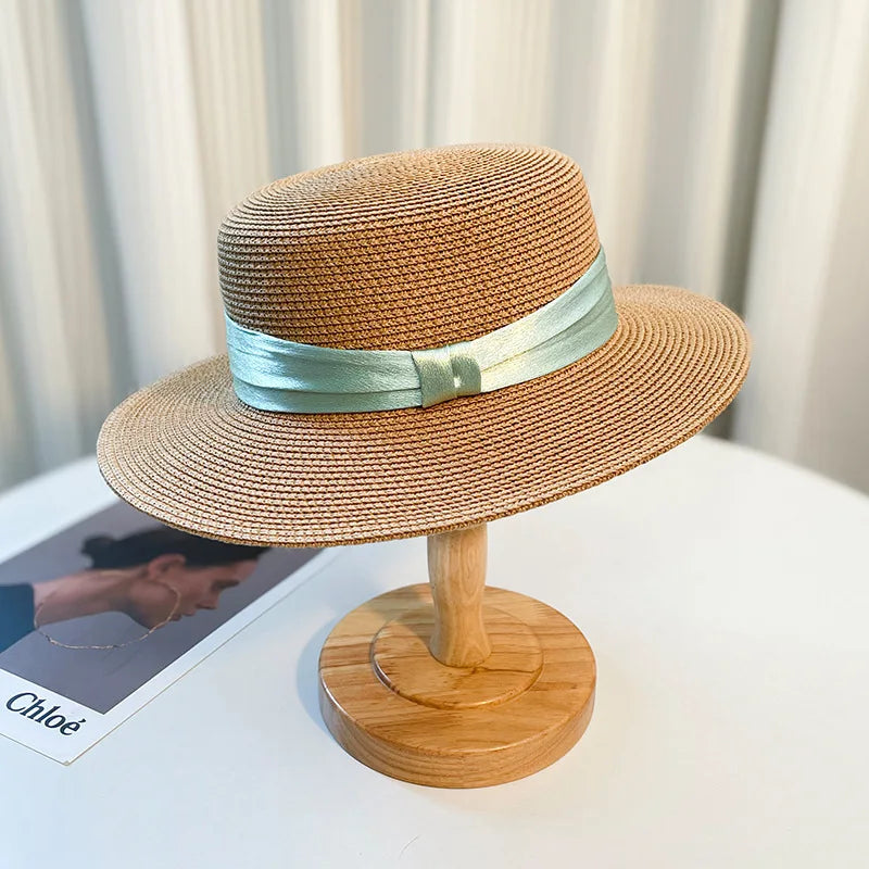 Ulvly Luxury Flared Straw Sun Hat