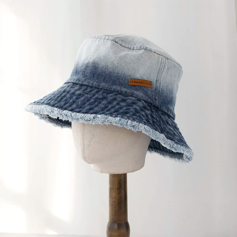 Ulvly Denim Cowboy Bucket Hat with Strap