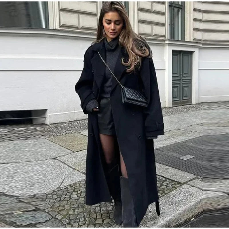 Ulvly Double-Breasted Wool-Blend Coat