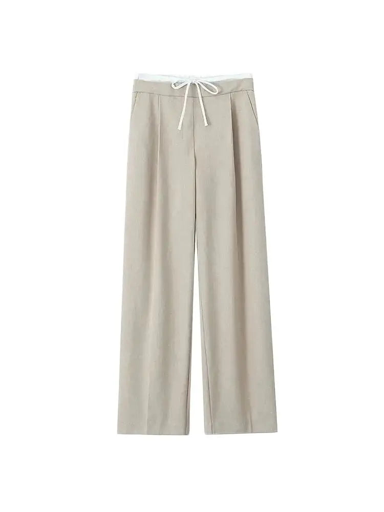Ulvly Double-Waist Wide-Leg Trousers