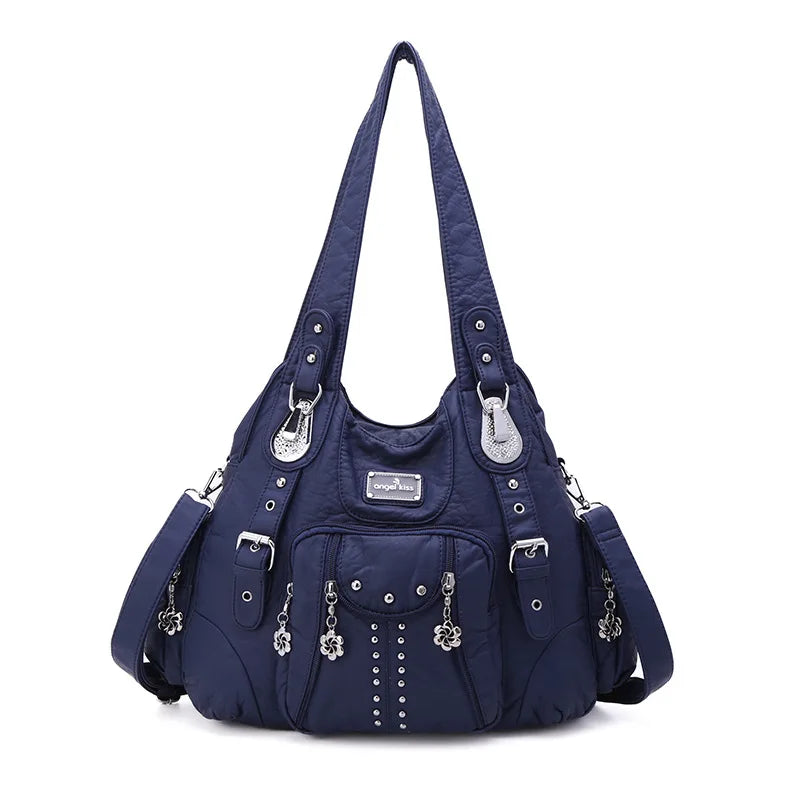 Ulvly Soft PU Leather Hobo Bag
