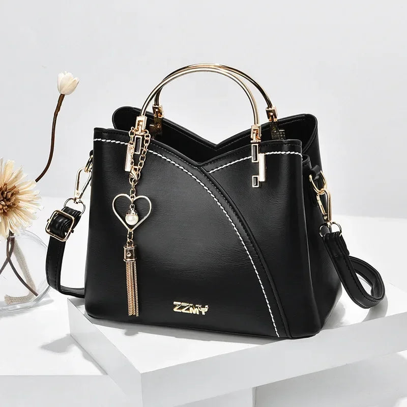 Ulvly Patchwork PU Leather Shoulder Bag