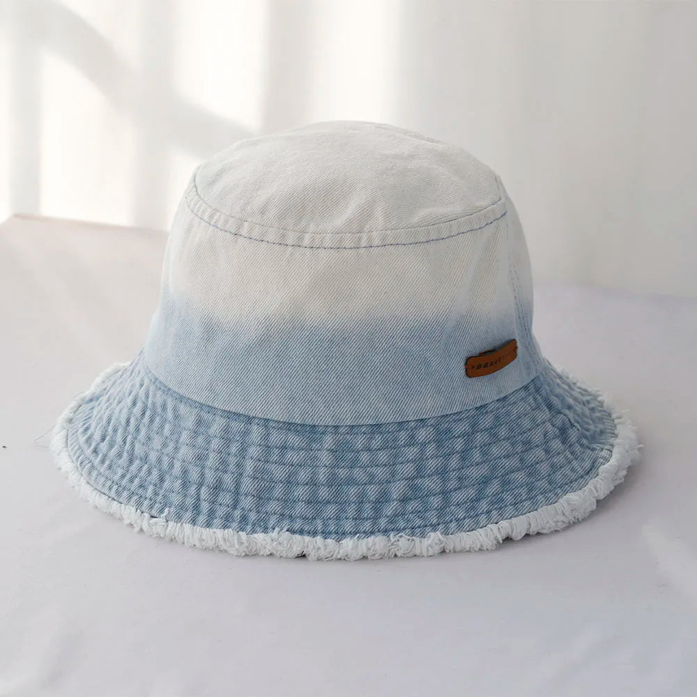 Ulvly Denim Cowboy Bucket Hat with Strap