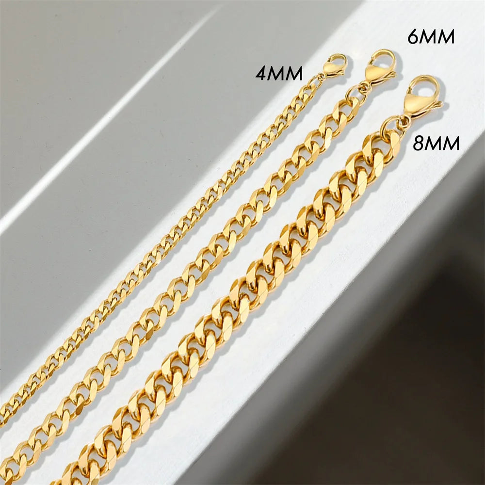 Ulvly Stainless Steel Link Chain Bracelet – Waterproof and Fade-Resistant
