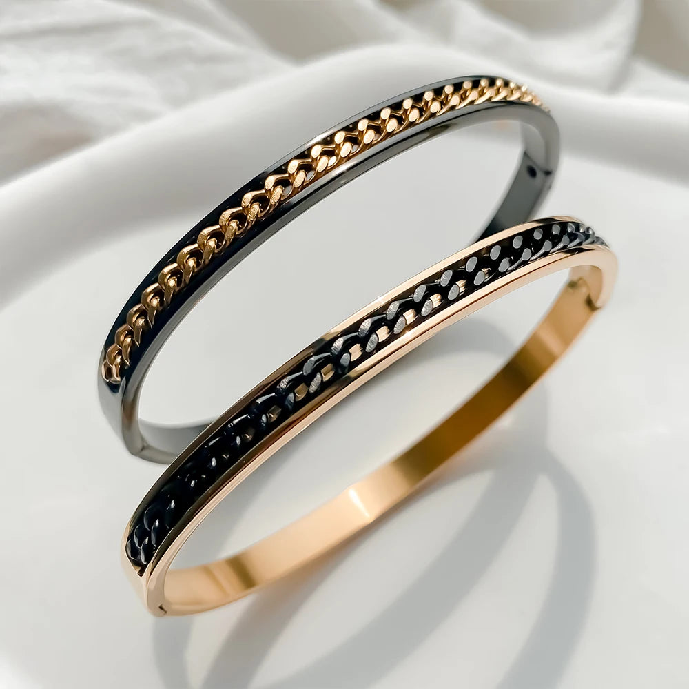 Ulvly Stainless Steel Geometric Bangle