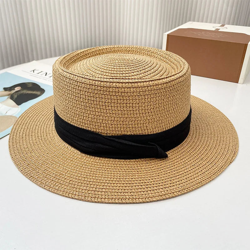 Ulvly Luxury Flared Straw Sun Hat