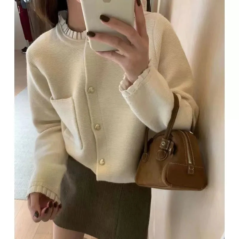 Ulvly Heart-Button Cardigan
