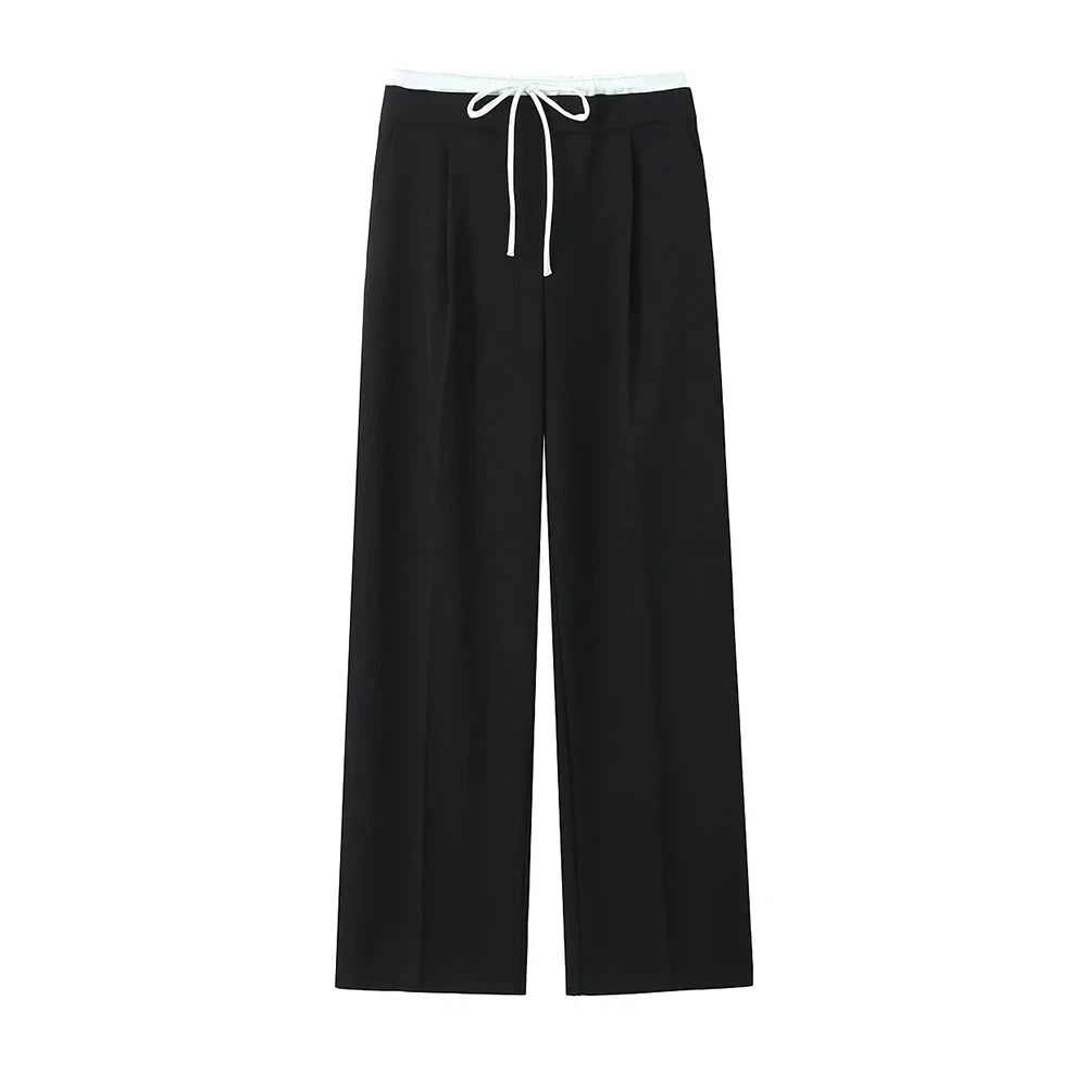 Ulvly Double-Waist Wide-Leg Trousers