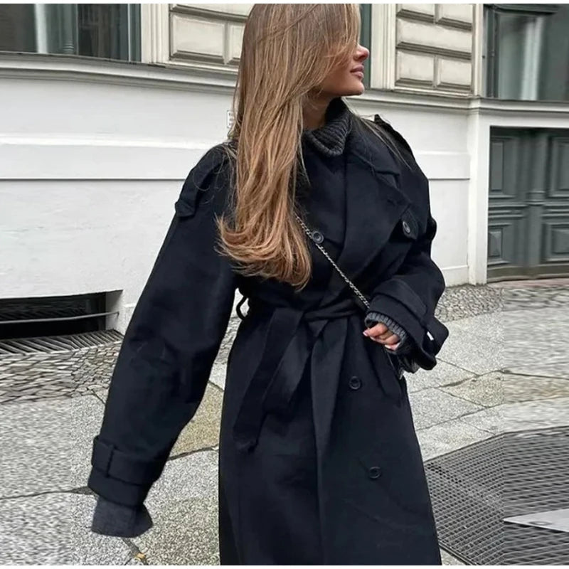 Ulvly Double-Breasted Wool-Blend Coat