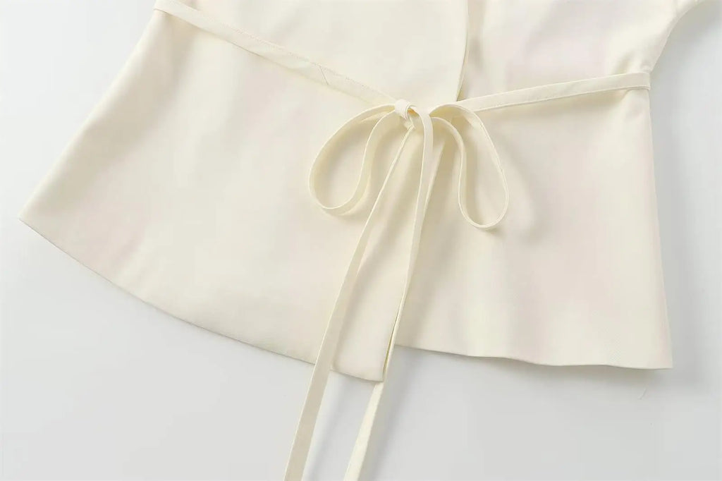 Ulvly Sleeveless Belted Suit Set