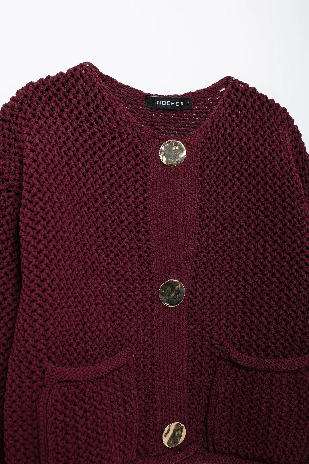 Ulvly Metal-Button Knit Cardigan