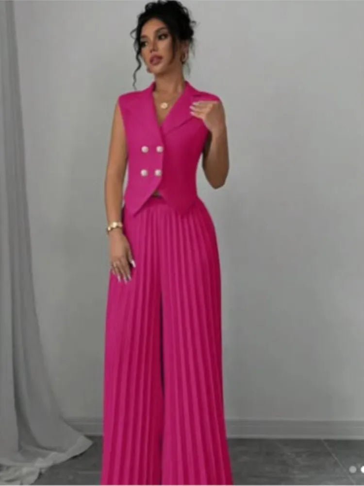 Ulvly Vest &amp; Wide-Leg Trousers Set
