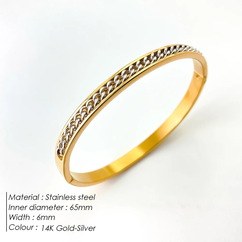 Ulvly Stainless Steel Geometric Bangle