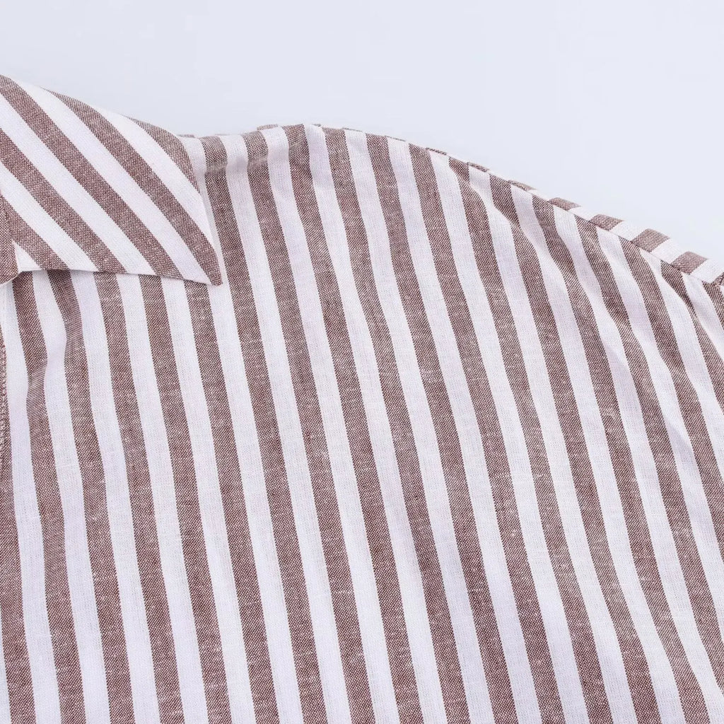 Ulvly Linen-Blend Striped Shirt
