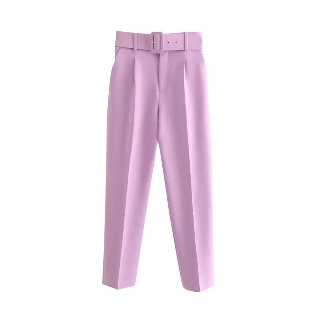 Ulvly High-Waist Belted Trousers