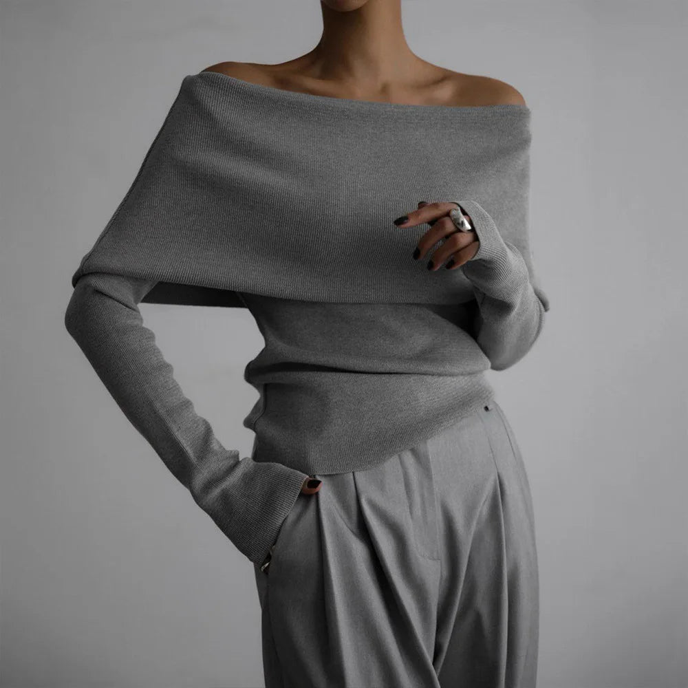 Ulvly One-Shoulder Knit Pullover