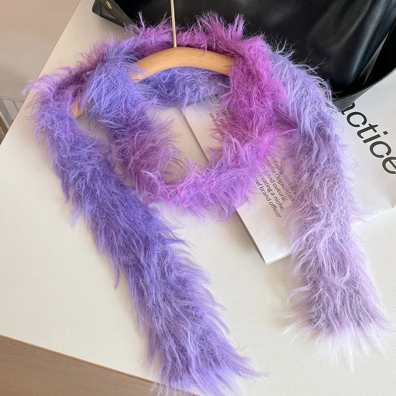 Ulvly Striped Plush Knit Scarf