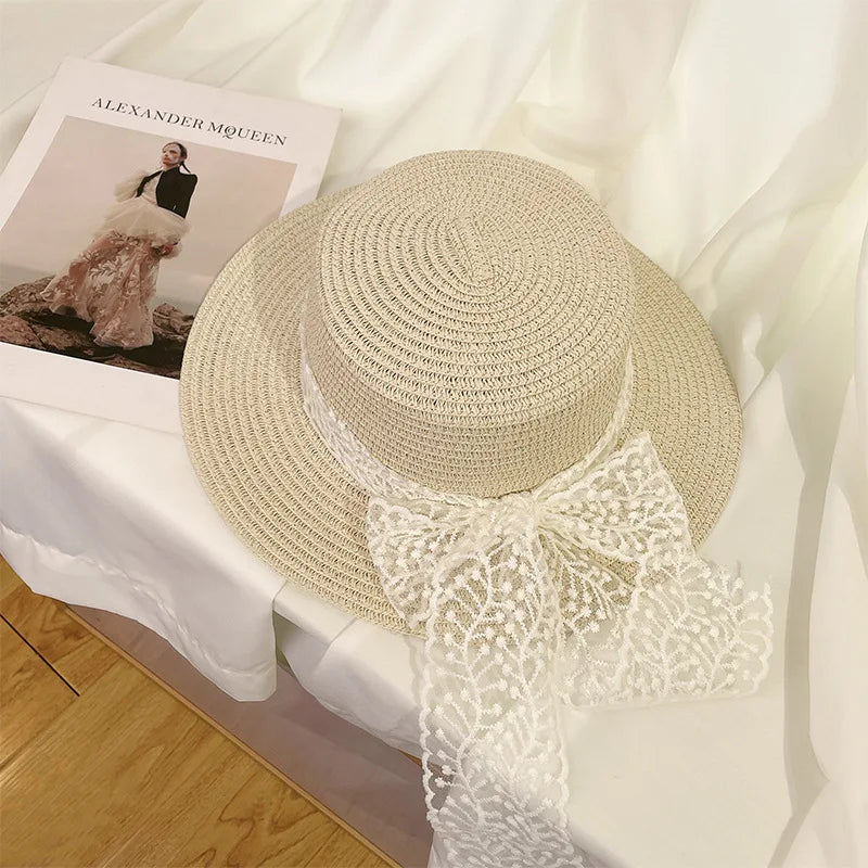 Ulvly Luxury Flared Straw Sun Hat