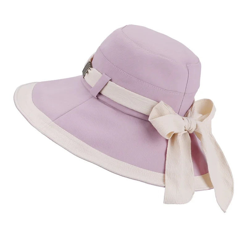 Ulvly Strap Bow Wide-Brim Bucket Hat