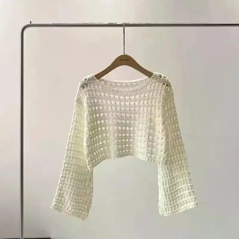 Ulvly Y2K Crochet Crop