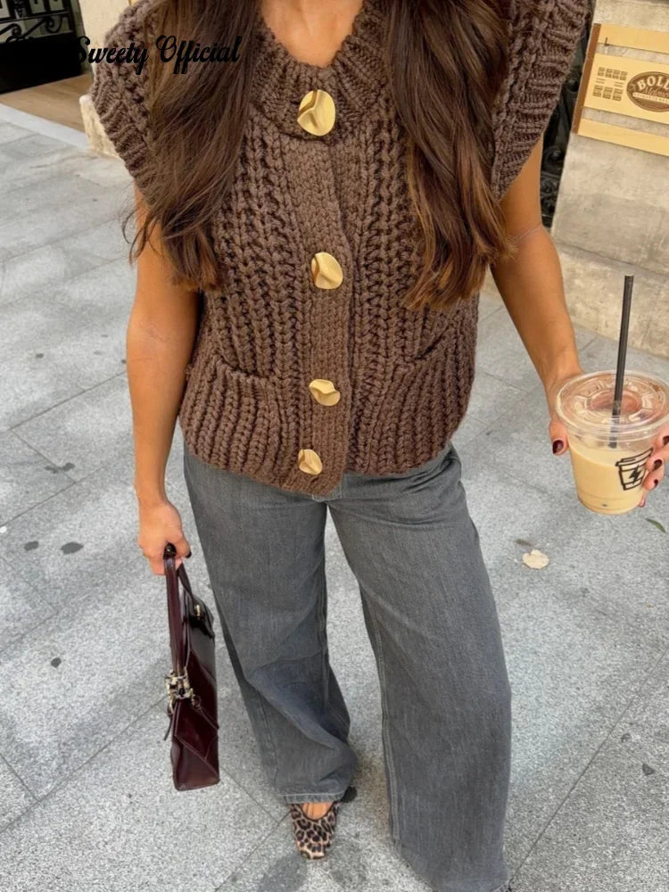 Ulvly Vintage Button Vest
