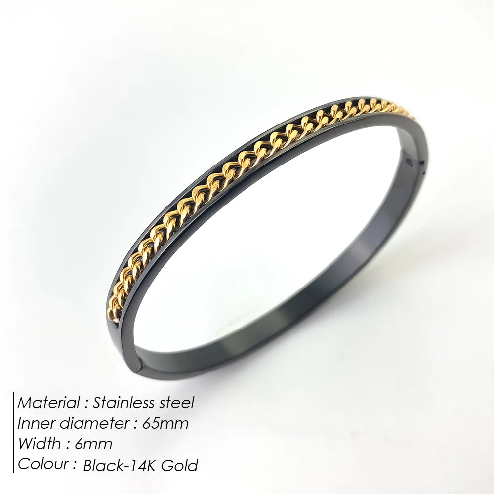 Ulvly Stainless Steel Geometric Bangle