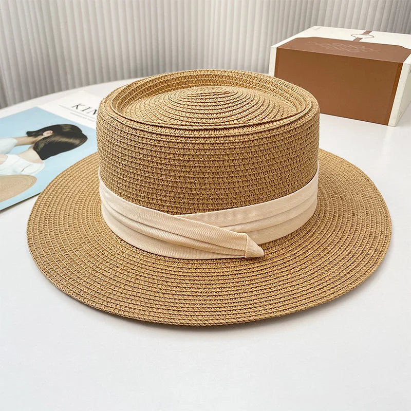 Ulvly Luxury Flared Straw Sun Hat