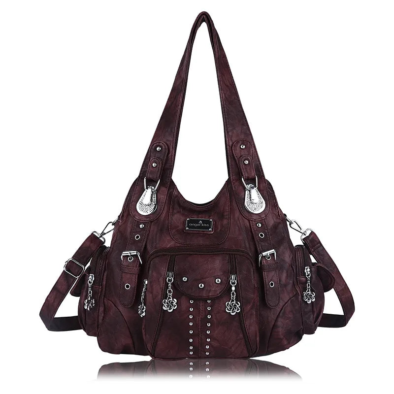 Ulvly Soft PU Leather Hobo Bag