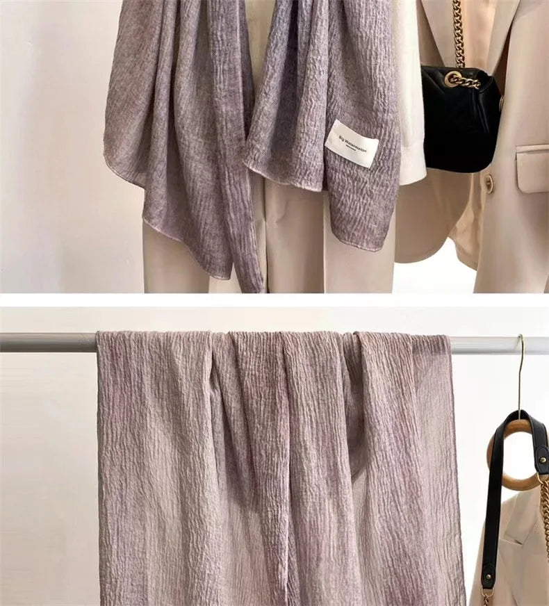 Ulvly Retro Cotton-Linen Touch Scarf