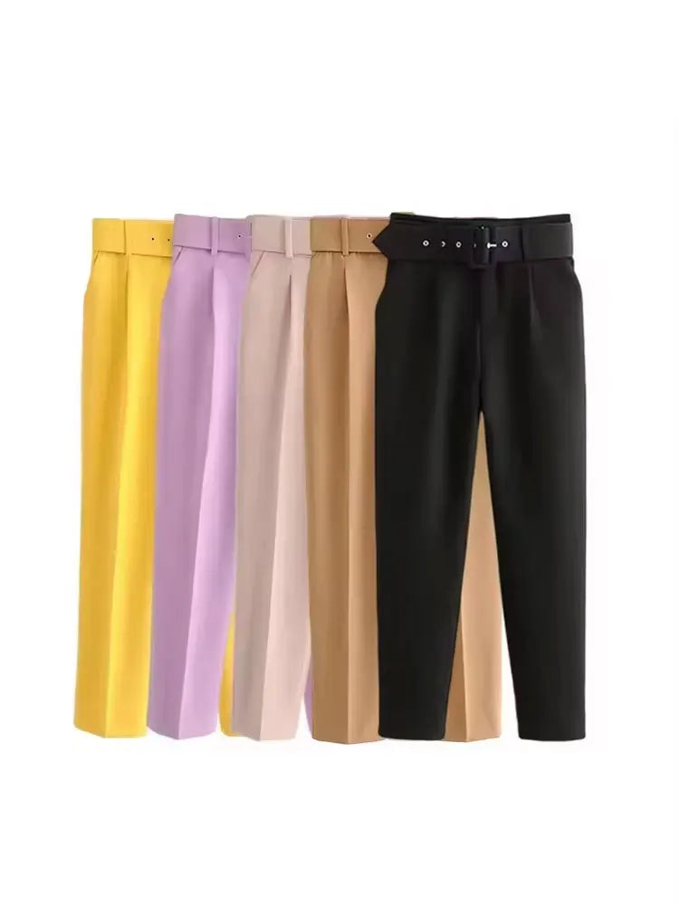 Ulvly High-Waist Belted Trousers