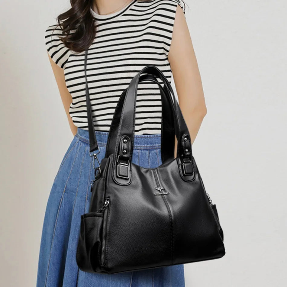 Ulvly Soft Leather Casual Tote