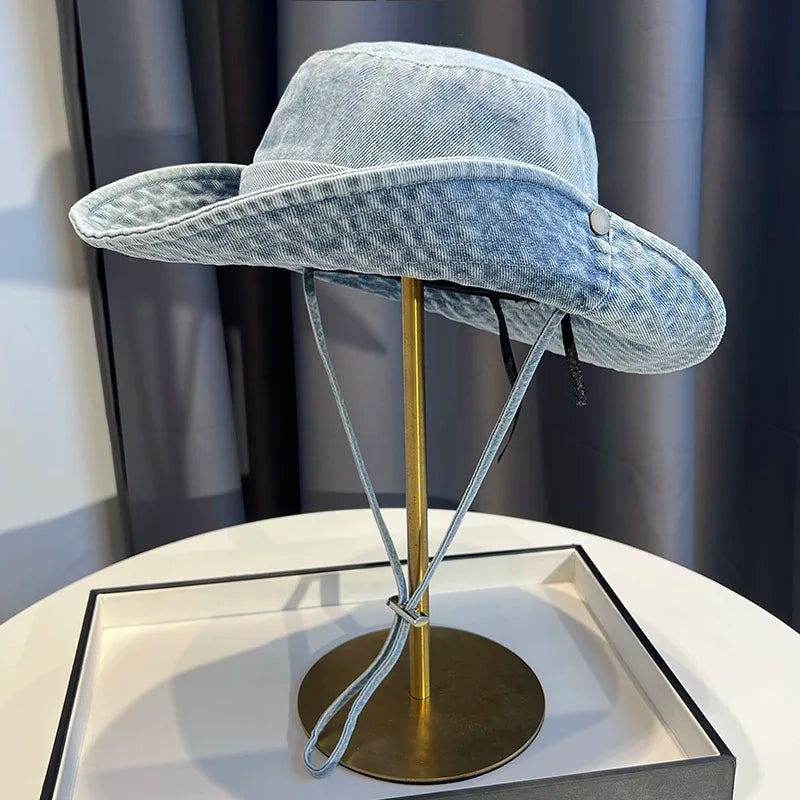 Ulvly Vintage Washed Denim Bucket Hat